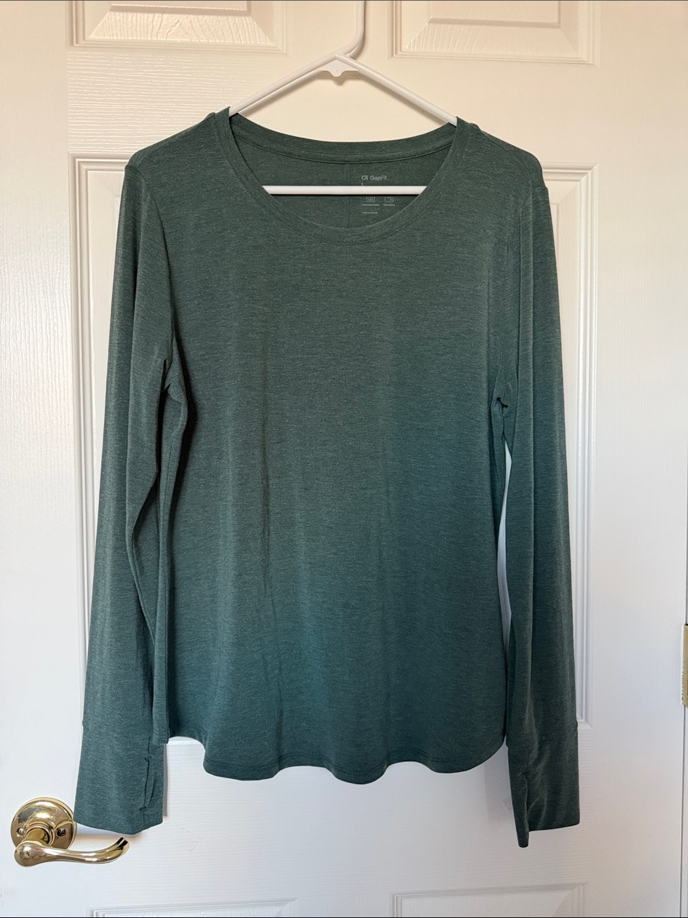 GAP Long Sleeve Crew Neck Top - Forest Green